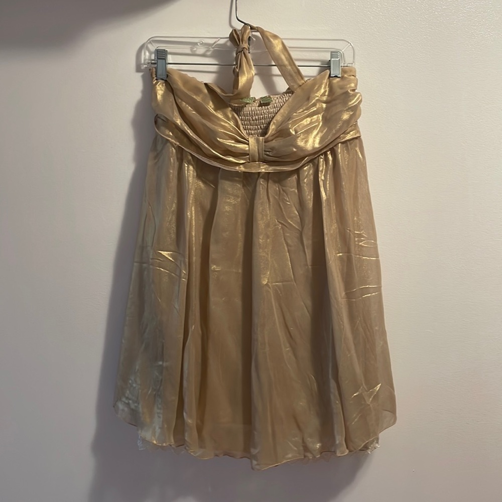 Gold Halter Dress